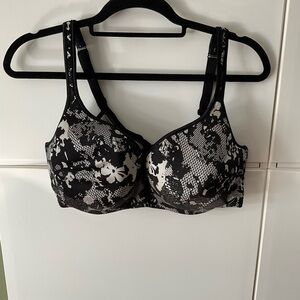 Elegant Black and White Lace Bra